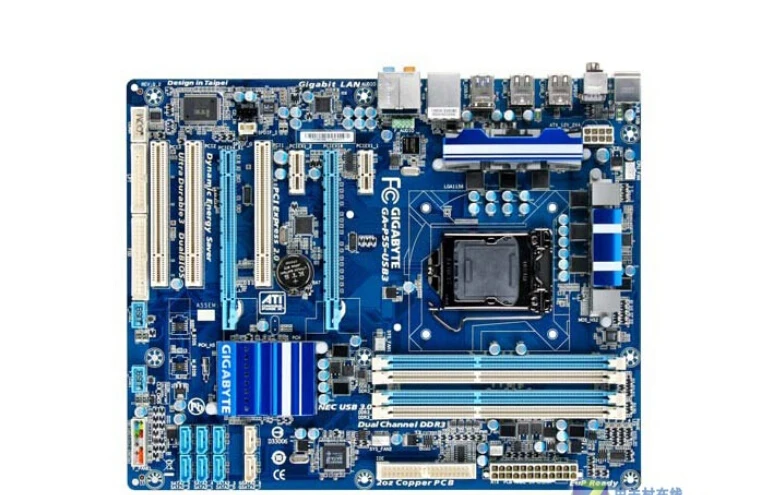 Оригинальная материнская плата для Gigabyte GA P55 USB3 LGA 1156 DDR3 процессора i5 i7 16 Гб