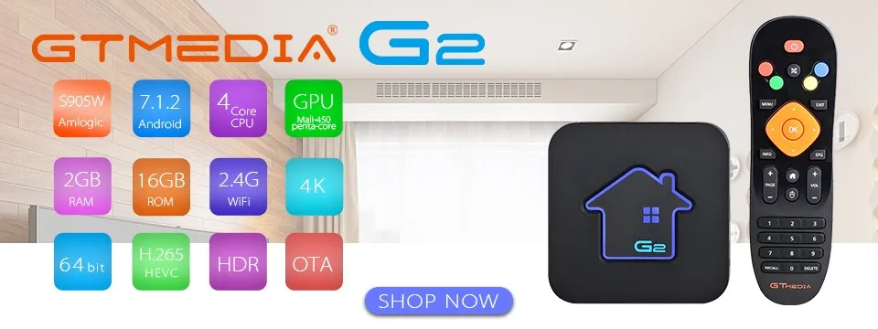 Оригинальная глобальная GTMEDIA G1 Смарт ТВ коробка 4K H.265 Android ТВ 7,1 со сверхвысоким разрешением Ultra HD, 1Гб 8Гб WI-FI Google Cast IPTV Set-top Box Media Player