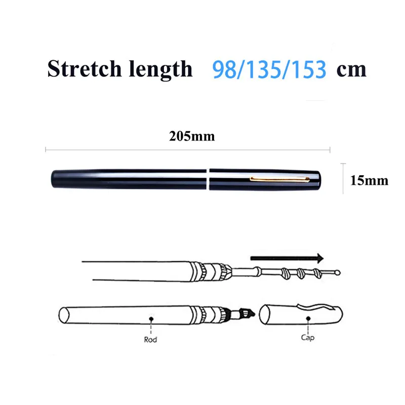 Новинка 2019 карманная мини Удочка в форме ручки из алюминиевого сплава