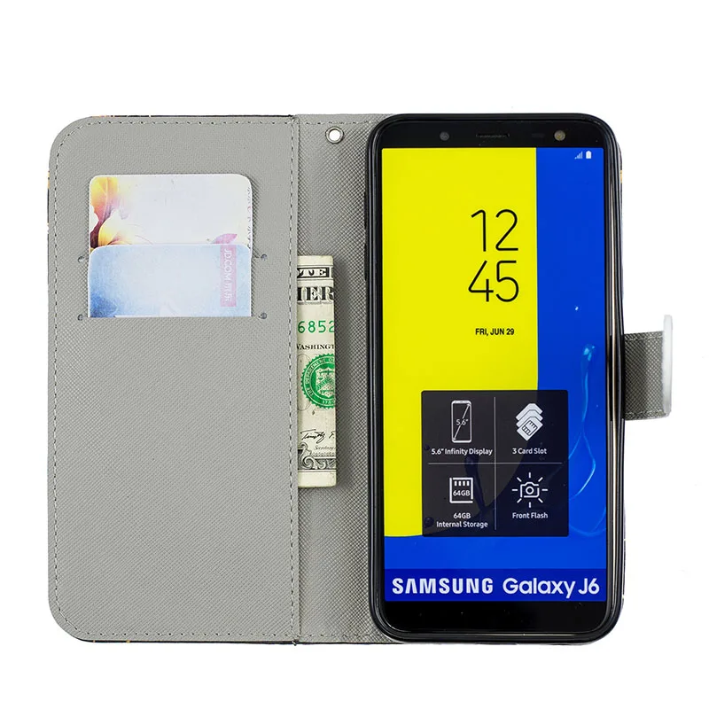 Для samsung Galaxy J6 2018 SM J600FN J600FZ J600F/DS J600L J600G/DS чехол для J600 sm j600f флип мобильного