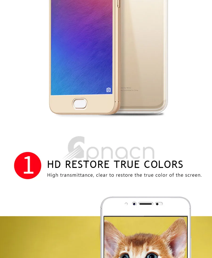 GPNACN 3D полное покрытие из закаленного стекла для Meizu M5 M3 M6 Note M5S M5C MX6 Защитная пленка для экрана для Meizu Pro 7 Plus Pro 6 Чехол