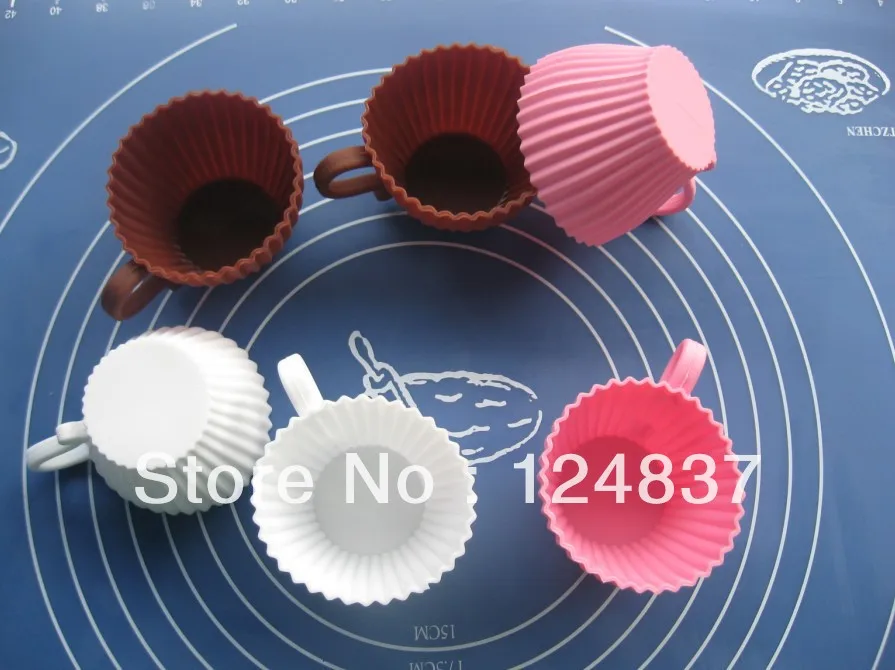 tea cup Silicone Mold Cake Decorating Cupcake Cups Muffin Cup DIY Baking mold lovely Jelly pudding bake |
