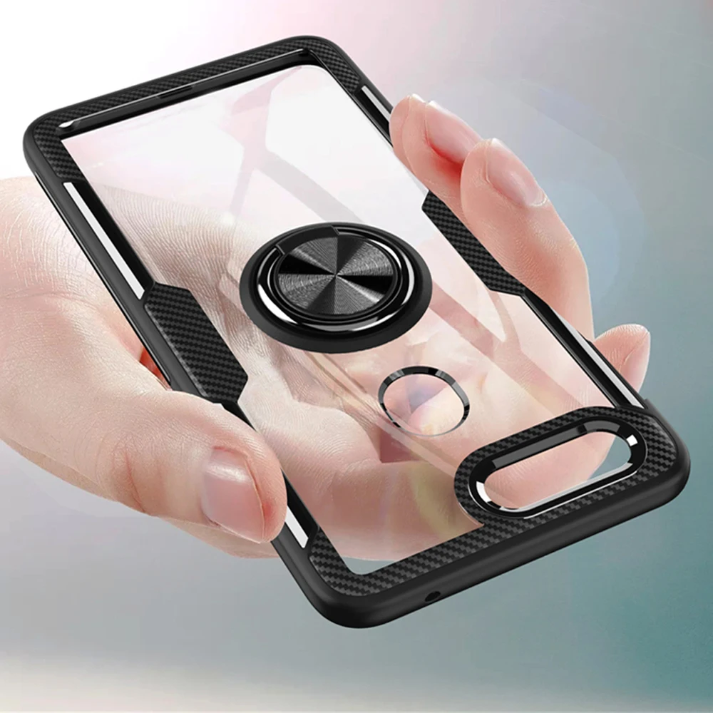 Luxury Transparent Car Holder Ring Phone Case For OPPO R17 R15 Cover On Pro Cases Silicone Soft Stand |