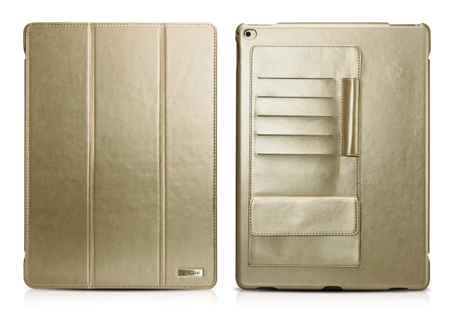 gold Для iPad Pro 12,9 чехол ICARER кошелек держатель для карт флип Магнитный Авто Пробуждение умный чехол для Apple iPad Pro 12,9 чехол - Цвет: gold