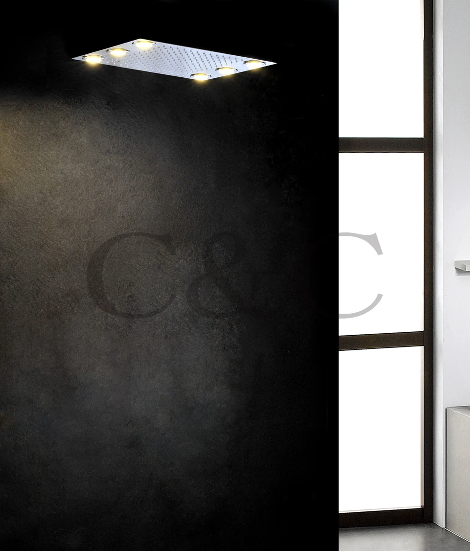 Насадка для душа в ванную комнату с переменным током 6 светодиодов желтые