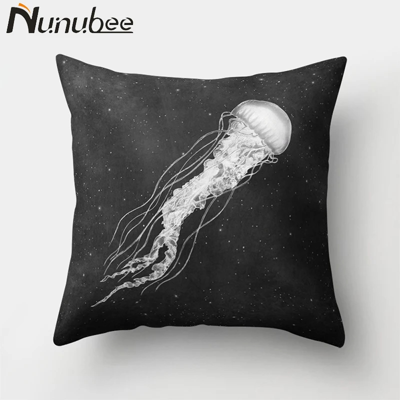Nunubee подводный мир полиэстер чехлы Дельфин печатных Home Decor наволочки осьминог диванную подушку случай 45X45 см - Цвет: 1700K3141
