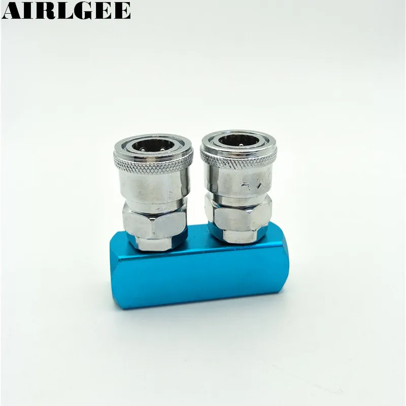 Air Hose Quick Connect Manifold Block Metal Coupling Coupler Pneumatic Tool Splitter