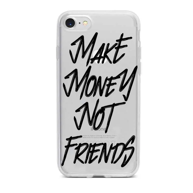 MAKE MONEY Not Friends Kash Black head Girl Fundas чехол для iPhone X XR XS Max 8 7 6s Plus Мягкий Прозрачный