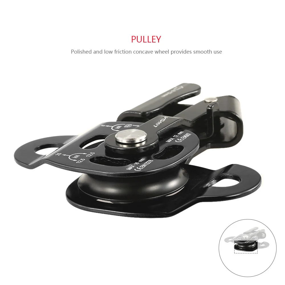 Lixada Ascender 25KN Hauling Pulley 8-12MM Rope Slackline Aerial Rescue Protective Rock Climbing Cam Process Capture | Спорт и