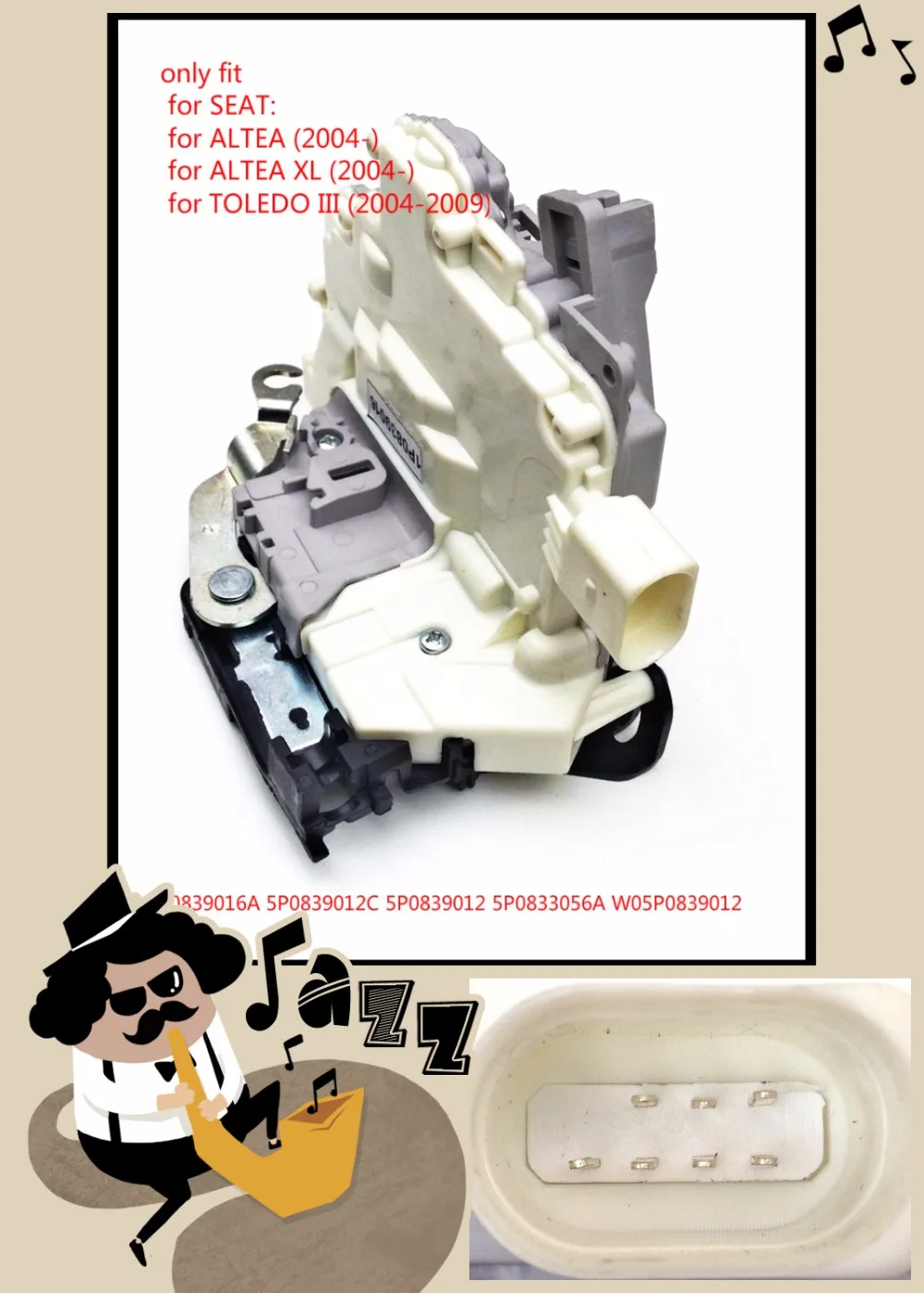 

Rear right for SEAT ALTEA XL TOLEDO III Door Lock Catch Mechanism - 1P0839016A 5P0839012C 5P0839012 5P0833056A W05P0839012