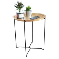 Nordic Golden Black Wrought IronTray Small Table Simple sofa edge wrought iron tray table coffee folding small round table