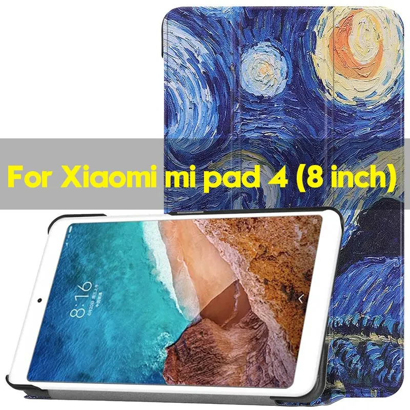 Ультратонкий чехол для Xiaomi mi pad 4 mi pad 4 8 Smart из искусственной кожи с магнитной застежкой для Xiaomi mi pad 4 Plus mi pad 4 Plus 10,1 - Цвет: mi pad 4 (Starry sky