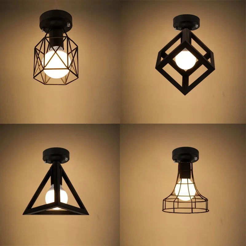 

Modern Hallway Ceiling Light Corridor Entrance Balcony Foyer Vintage Retro Ceiling Lamp E27 Bulb Holder Iron Lampshade