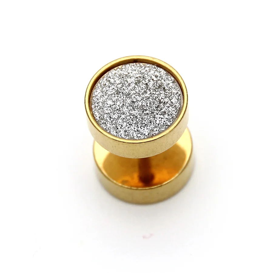 2 шт Новый Пескоструйный наждачная бумага текстура Топ серьги гвоздики