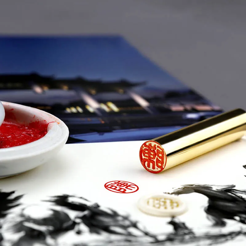 1 шт. винтажный штамп для документов в стиле ретро Металлическая Цилиндрическая