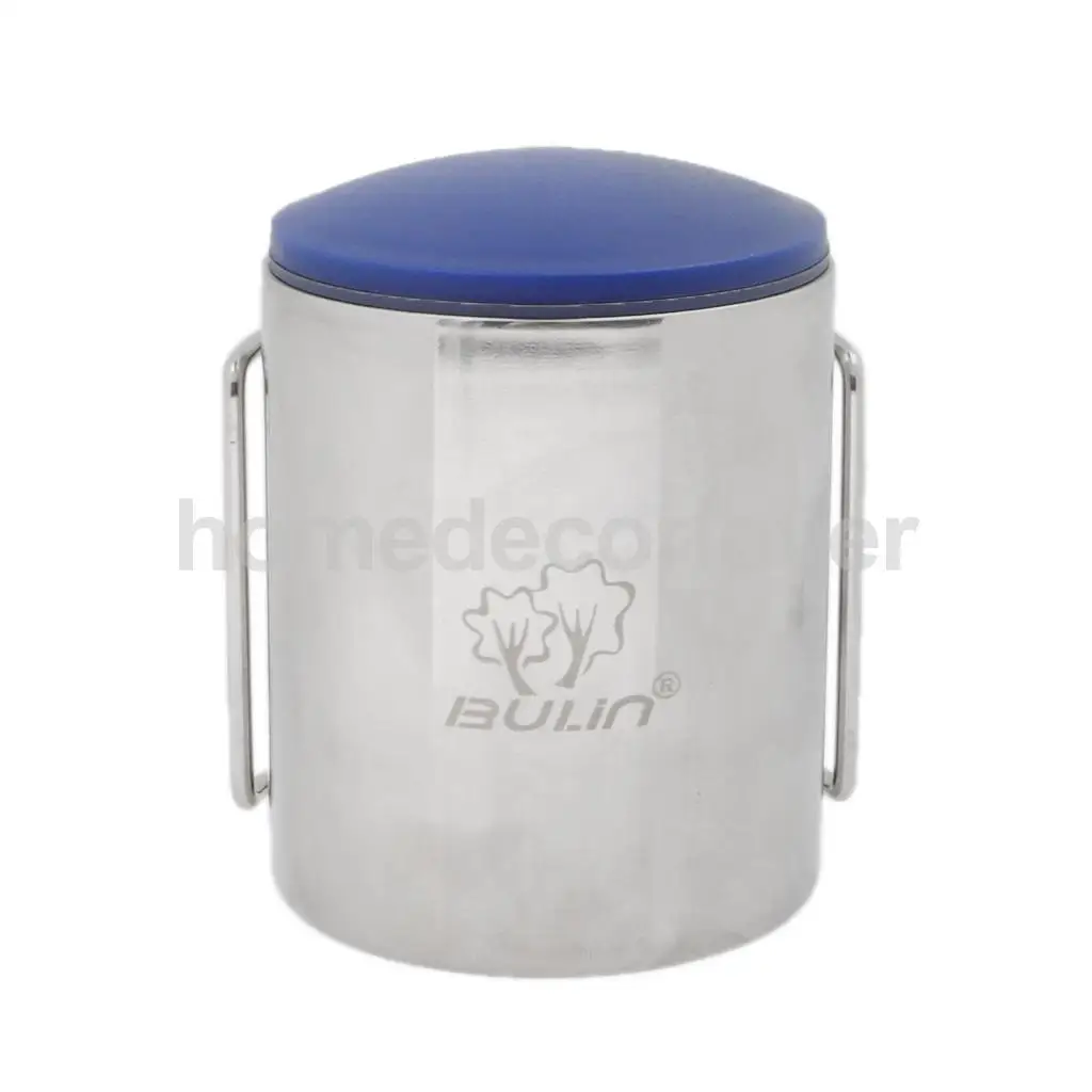 

Portable Water Cup Double Layer Stainless Steel Travel Mug Folding Handle Outdoor Camping Beer Coffee Mug Cup 220ml