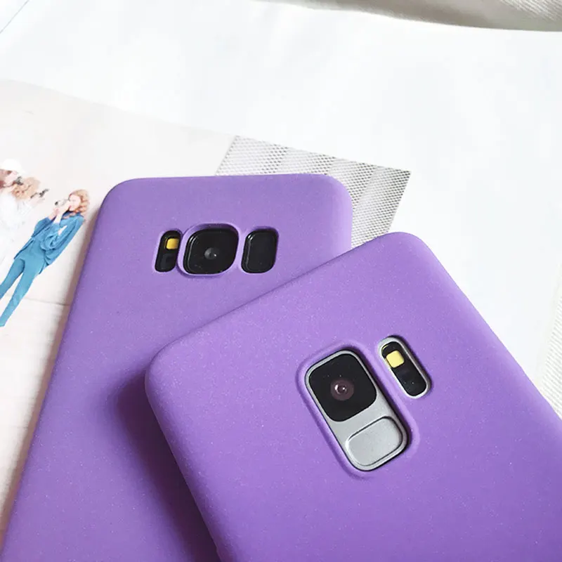 Противоударный чехол для телефона samsung Galaxy S7 край S8 S9 плюс Твердые Цвет матовый