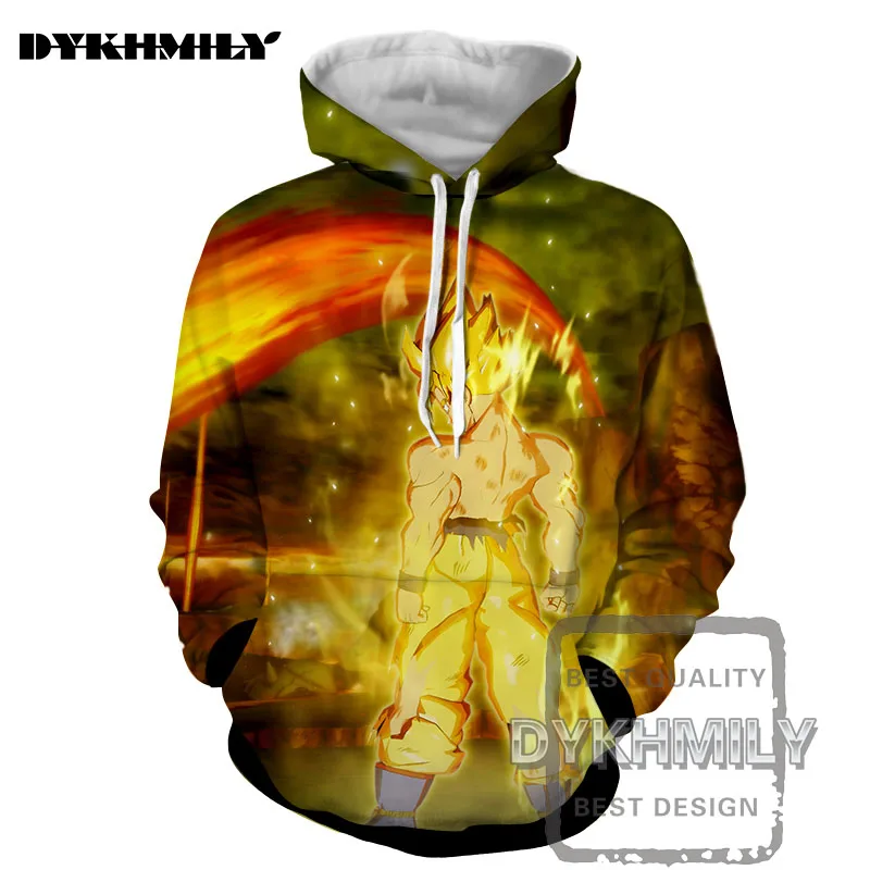 Dykhmily 2017 новое поступление Dragon Ball Z Goku красный огонь луч желтый свет 3d принт с