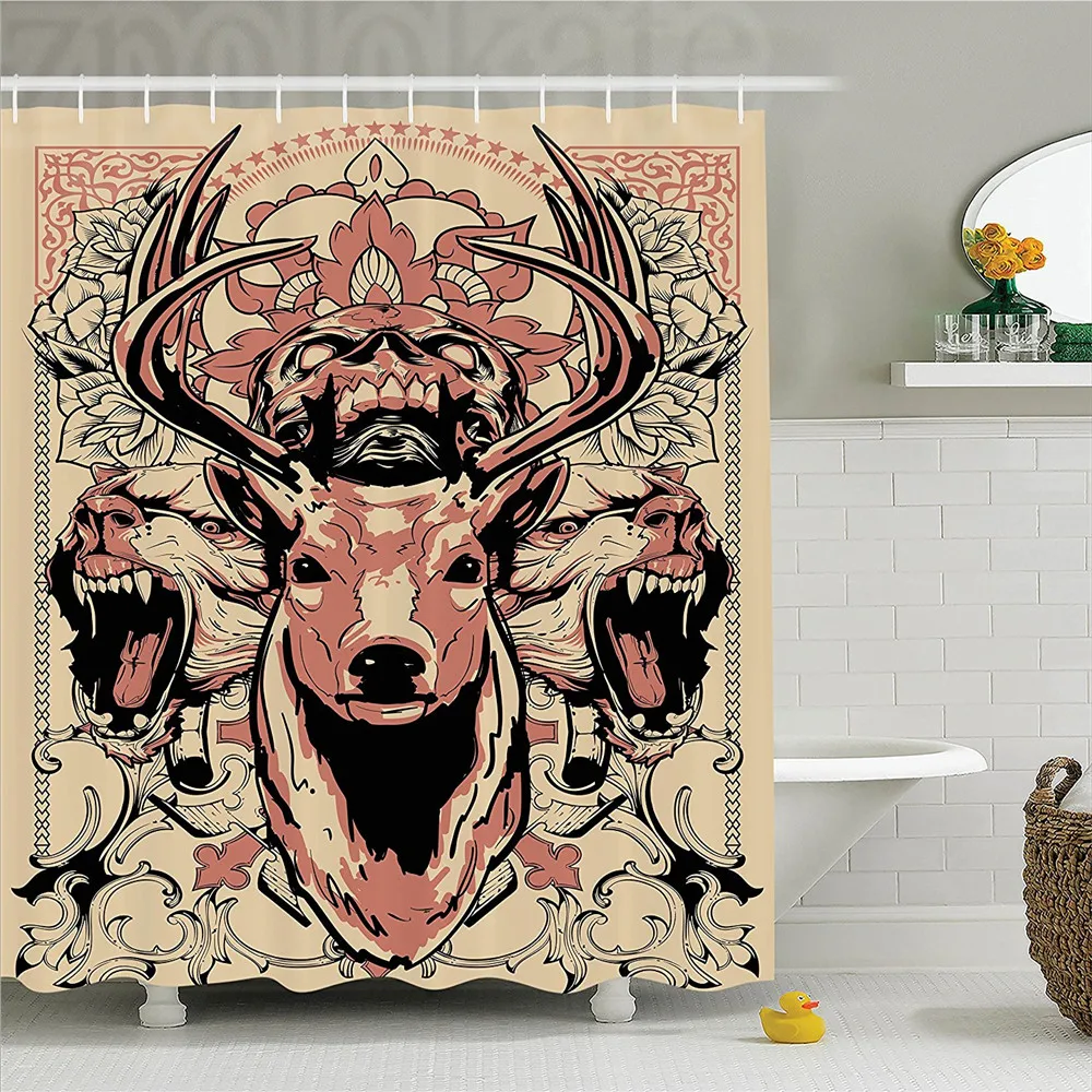 Декор в виде оленя душевая занавеска комплекте Современная Художественная