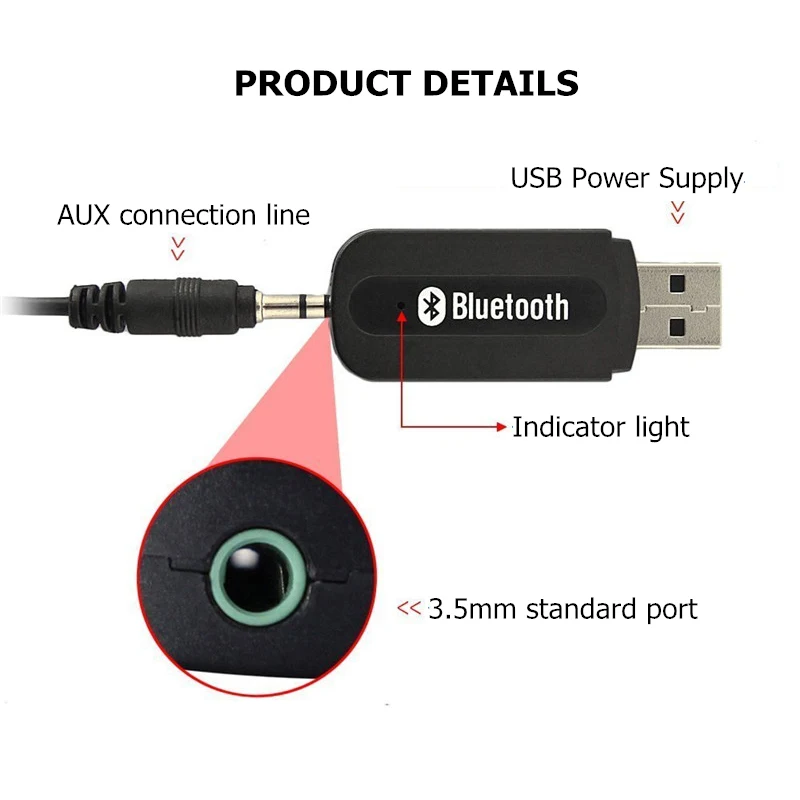 BinFul USB беспроводной Bluetooth музыкальный стерео приемник адаптер AMP Dongle аудио домашний динамик 3,5 мм разъем Bluetooth приемник подключение