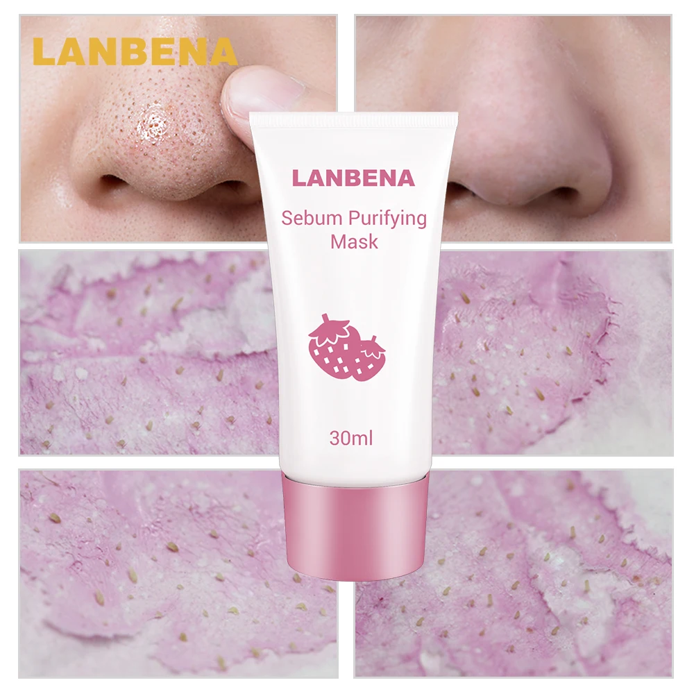 LANBENA кобум Очищающая маска клубника удаления угрей наклейка на нос грязевая пор