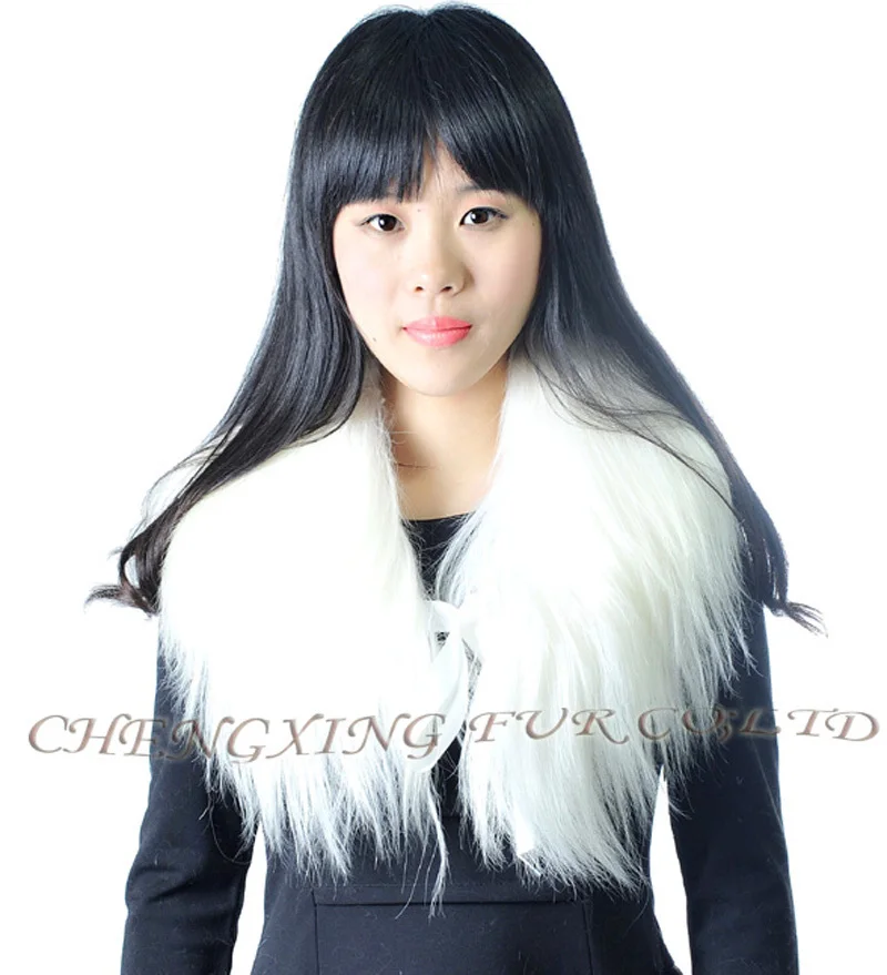 Женская белая мода 2015 новый дизайн воротник из натурального козьего меха |