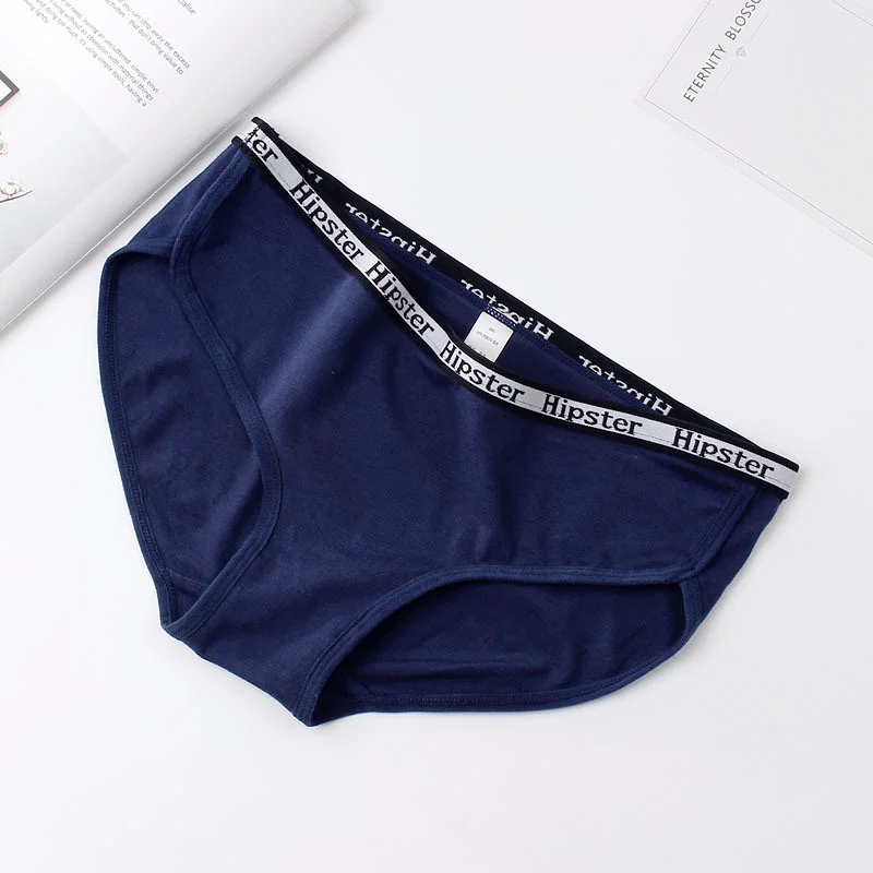 Популярные женские хипстерские хлопковые трусики с буквенным принтом