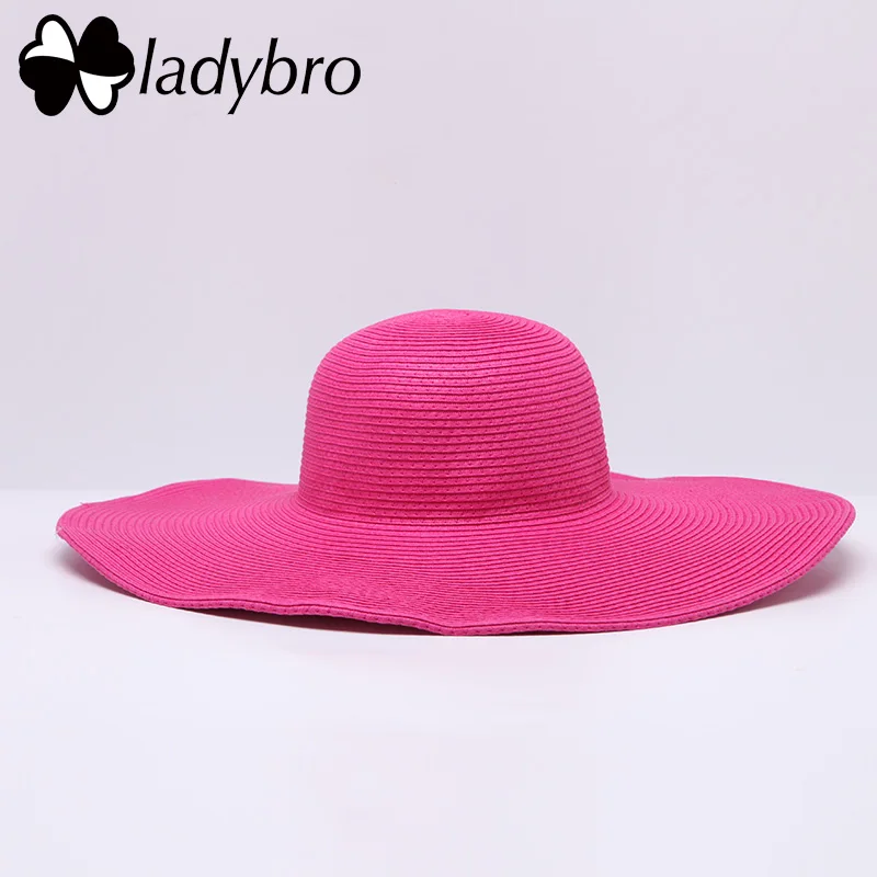 Ladybro широкополая детская соломенная шляпа с широкими полями, Пляжная женская шляпа, Детская Летняя шляпка с защитой от ультрафиолета, кепка для путешествий для девушек и женщин - Цвет: Adult 007