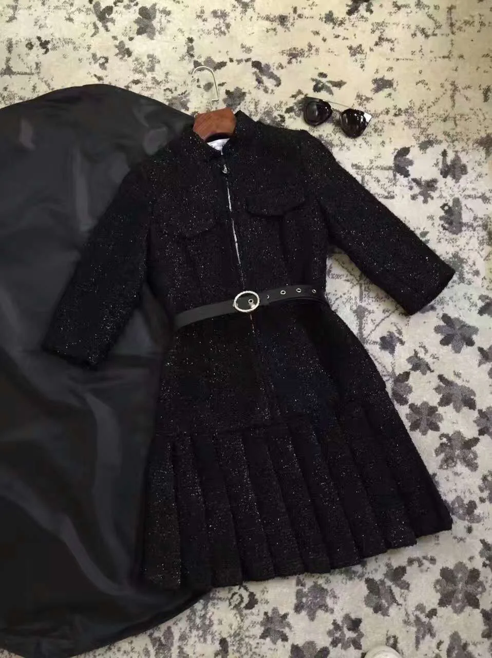 Новинка 2016 зимнее платье для женщин элегантное твидовое офиса потрясающее