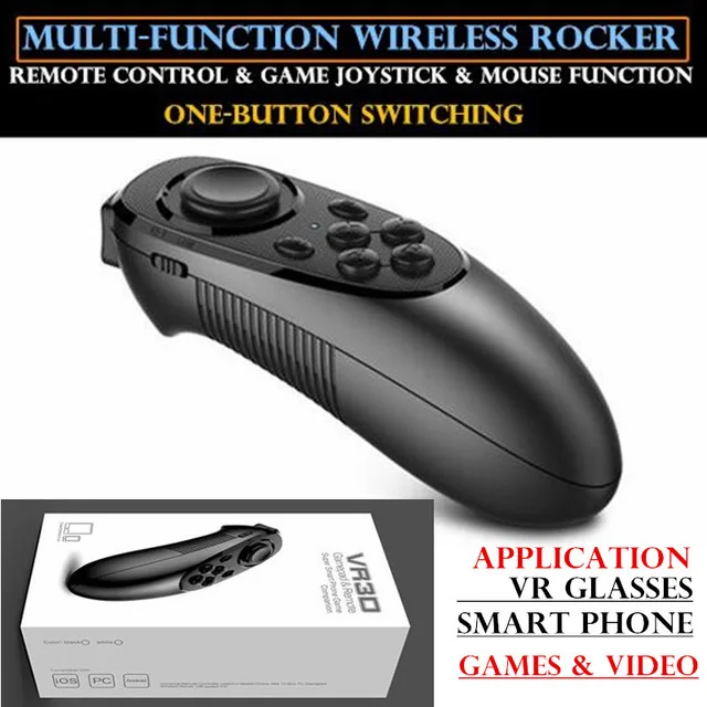 Controller VR Realidad Virtual 3D caja de gafas estereo VR Google cartón casco para IOS Android смартфон, Bluetooth рокер - Цвет: Controller