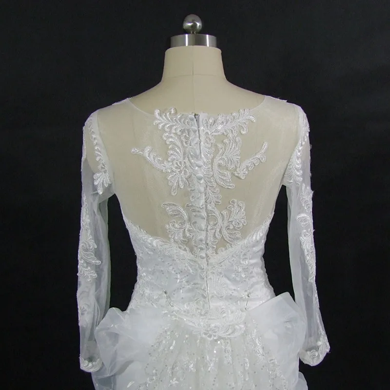 Платье свадебное со съемным шлейфом и длинными рукавами|vestido de noiva|vestido noiva sexydetachable