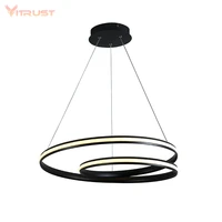 simple creative led pendant lamp aluminum acrylic lamp body hanging cord pendant lighting fixture black and white ac110 240v