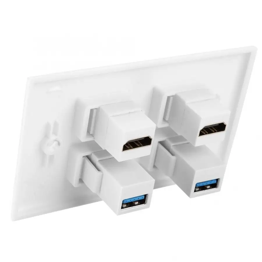 Штепсельная Вилка smart plug 2 портовый + порта USB3.0 муфта крышка Аудио Видео HDTV