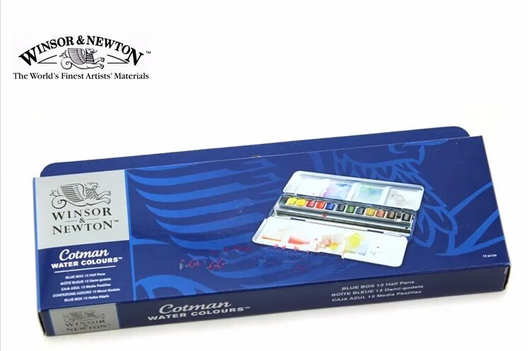 Winsor& Newton Cotman акварельные рисовалки карманная коробка 12 половинные кастрюли 8 мини 16 цветов 45 цветов