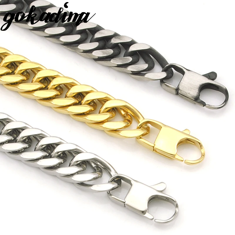 Мужской браслет Gokadima модный Рождественский подарок 22 см10 мм из нержавеющей стали