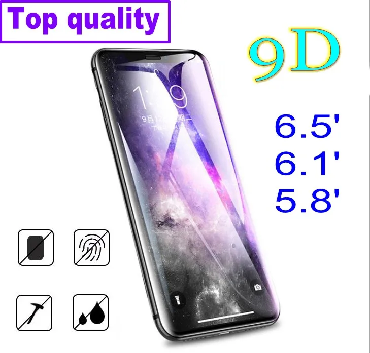 1 шт. 9D защитное стекло против отпечатков пальцев для iPhone X XS Max XR 6 5 8 защита экрана