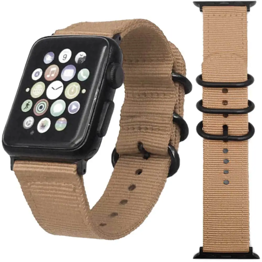 Ремешок нейлоновый для iWatch Apple Watch 38 мм 42 сменный тканевый браслет наручных часов