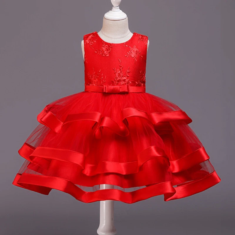 Платье с цветочным узором для девочек юбка рисунком платья вышивкой маленьких