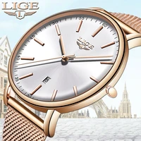 lige womens watches top brand luxury waterproof watch fashion ladies stainless steel ultra thin casual wristwatch quartz clock