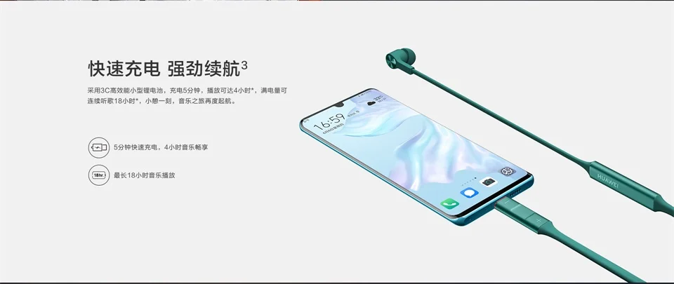 Оригинальные беспроводные наушники huawei FreeLace, Bluetooth, спортивные, водонепроницаемые, IP55, вставные, кабель памяти, динамические наушники для мобильного телефона