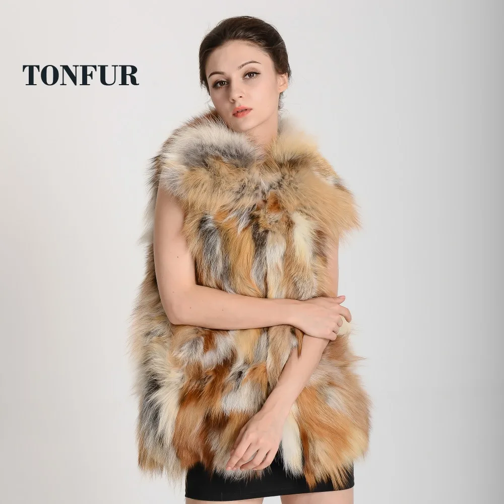 Женская Классическая куртка с натуральным лисьим леопардовым мехом TFP302|real fox fur