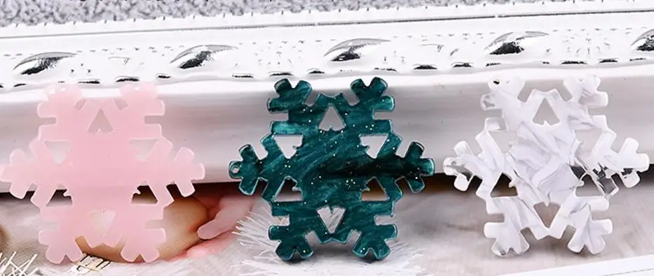 

Min order 20pcs/lot color acrylic materials snowflake shape earring/necklace fashion diy jewelry pendants accessory