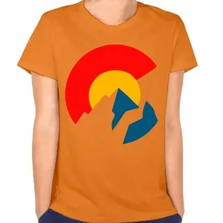 Колорадо Флаг логотип женская 2017 краткое случайные футболки broadcloth женщины