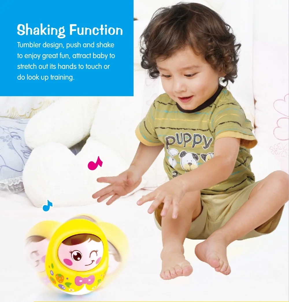 Cartoon Tumbler Doll Roly-poly Mobile Musical Baby Rattles Toys For baby toys for babies Mini Girl Toy Matlyoshka doll |