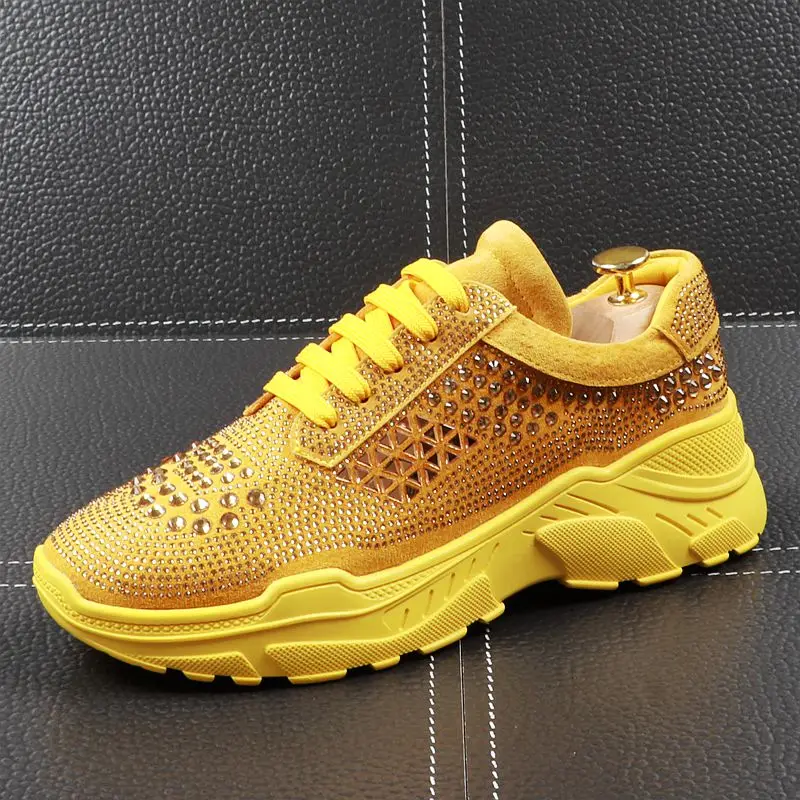 

Кроссовки CuddlyIIPanda мужские летние кожаные, люксовые брендовые кеды, со стразами, на толстой подошве, повседневная обувь