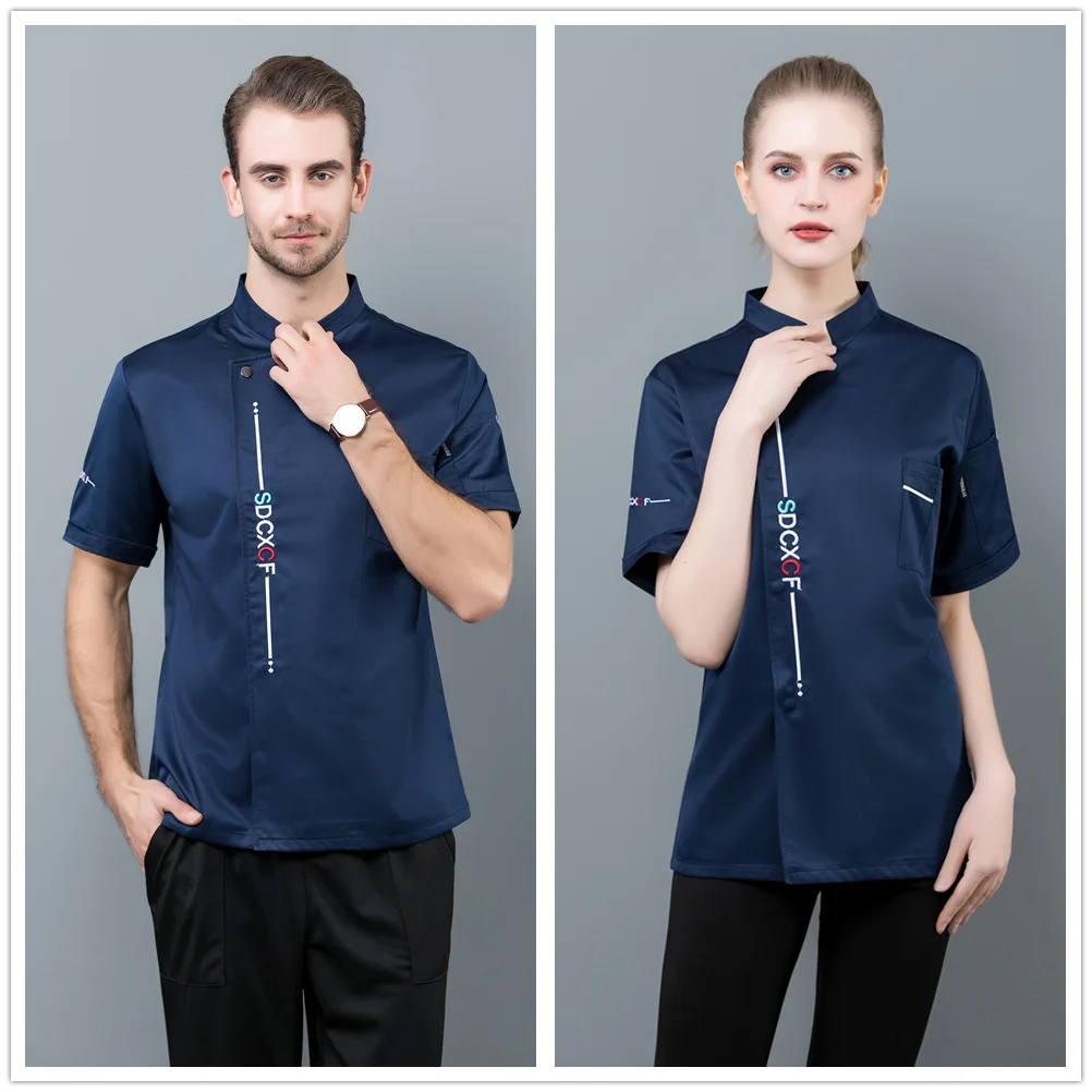 Воздухопроницаемая Летняя униформа шеф повара с коротким рукавом для кухни