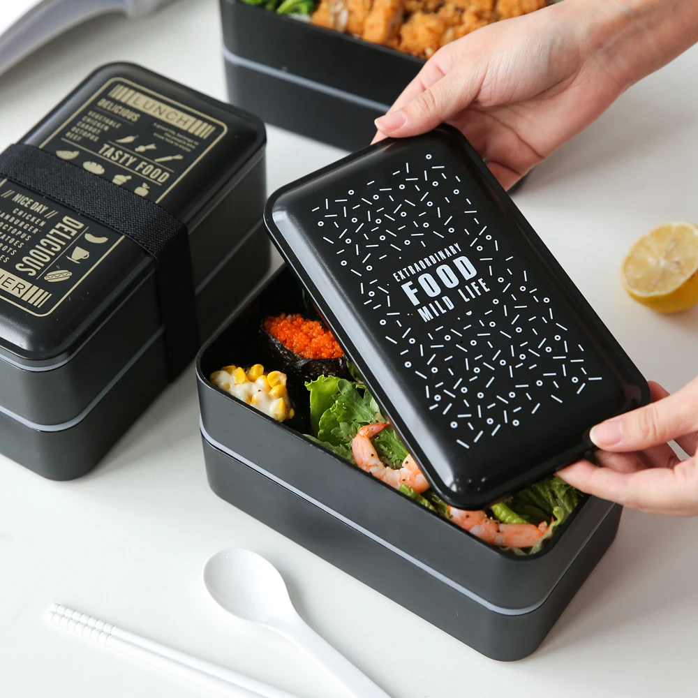 BPA PP Ланч бокс без двухслойная портативная Бенто еда фрукты овощи закуска