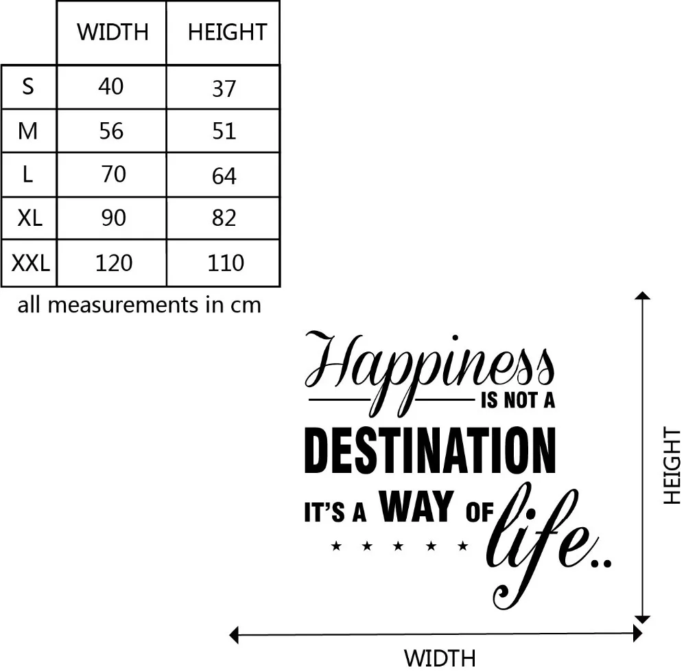 Счастье это образ жизни Мотивационная жизненная цитата Настенная Наклейка