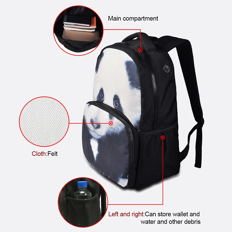 Крутой Детский рюкзак с 3D-принтом животных для компьютера мужской сумка принтом
