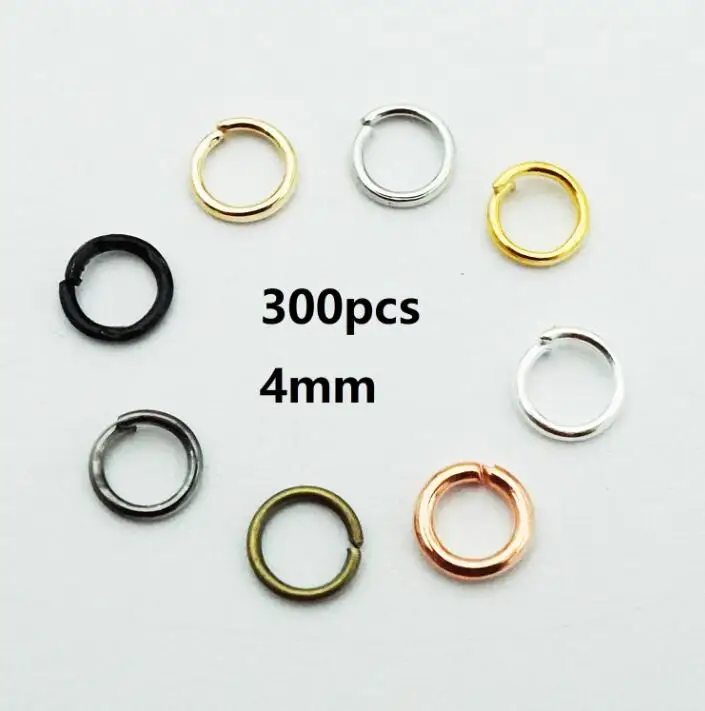 Circle 300pcs 4mm 100 шт./лот застежка "Лобстер" крючок и 300 шт Открытый круг прыгающие кольца открытая одна петля для DIY ожерелье браслет Изготовление ювелирных изделий - Цвет: Circle 300pcs 4mm